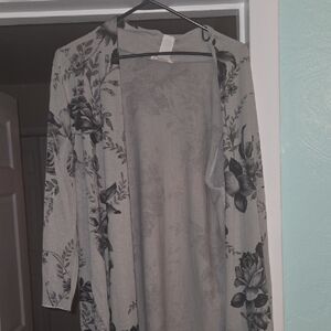 Floral Gray Women's Sweater
